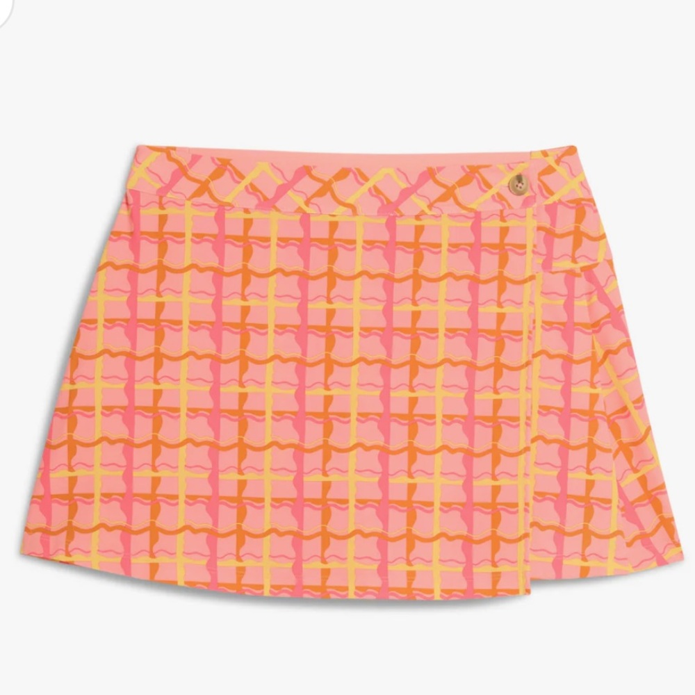 Puma Pink Orange Yellow Printed Short Sleeve Top